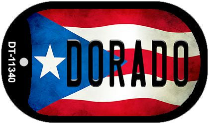 Dorado Puerto Rico State Flag Novelty Metal Dog Tag Necklace DT-11340