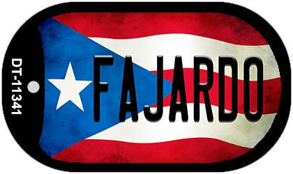 Fajardo Puerto Rico State Flag Novelty Metal Dog Tag Necklace DT-11341