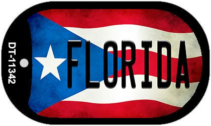 Florida Puerto Rico State Flag Novelty Metal Dog Tag Necklace DT-11342