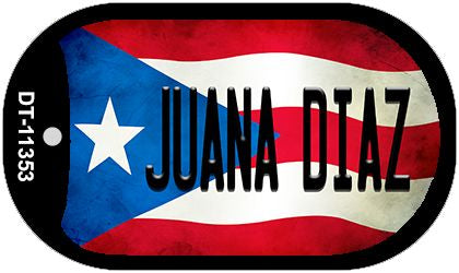 Juana Diaz Puerto Rico State Flag Novelty Metal Dog Tag Necklace DT-11353