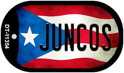 Juncos Puerto Rico State Flag Novelty Metal Dog Tag Necklace DT-11354