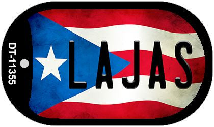 Lajas Puerto Rico State Flag Novelty Metal Dog Tag Necklace DT-11355