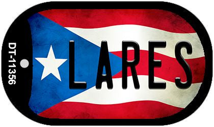 Lares Puerto Rico State Flag Novelty Metal Dog Tag Necklace DT-11356