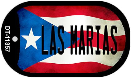 Las Marias Puerto Rico State Flag Novelty Metal Dog Tag Necklace DT-11357