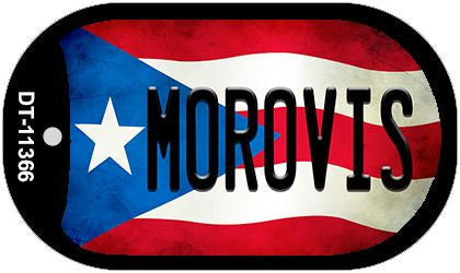 Morovis Puerto Rico State Flag Novelty Metal Dog Tag Necklace DT-11366