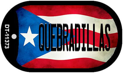 Quebradillas Puerto Rico State Flag Novelty Metal Dog Tag Necklace DT-11373