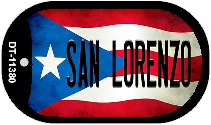 San Lorenzo Puerto Rico State Flag Novelty Metal Dog Tag Necklace DT-11380