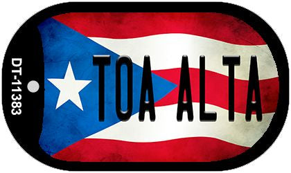 Toa Alta Puerto Rico State Flag Novelty Metal Dog Tag Necklace DT-11383