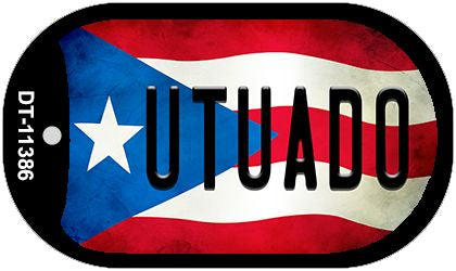 Utuado Puerto Rico State Flag Novelty Metal Dog Tag Necklace DT-11386