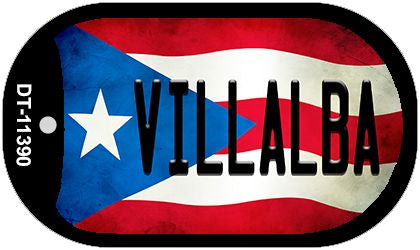 Villalba Puerto Rico State Flag Novelty Metal Dog Tag Necklace DT-11390