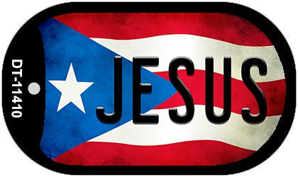 Jesus Puerto Rico State Flag Novelty Metal Dog Tag Necklace DT-11410