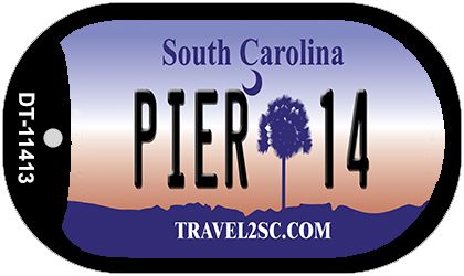 Pier 14 South Carolina Novelty Metal Dog Tag Necklace DT-11413