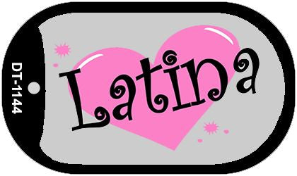 Latina Metal Novelty Dog Tag Necklace DT-1144