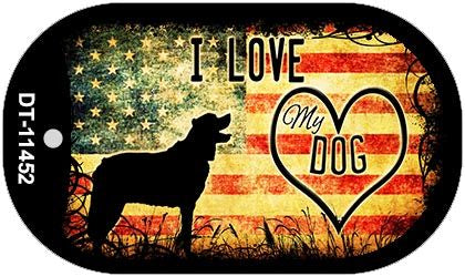 I Love My Dog Novelty Metal Dog Tag Necklace DT-11452