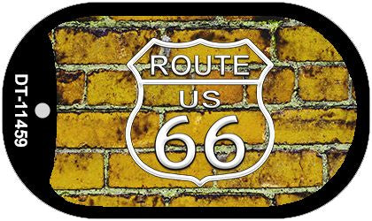 Route 66 Yellow Brick Wall Novelty Metal Dog Tag Necklace DT-11459