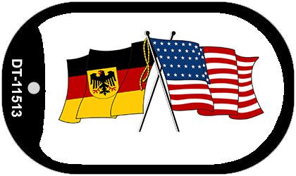 Germany / USA Flag Novelty Metal Dog Tag Necklace DT-11513