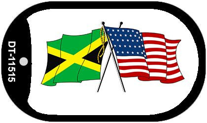 Jamaica / USA Flag Novelty Metal Dog Tag Necklace DT-11515