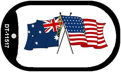 Australia / USA Flag Novelty Metal Dog Tag Necklace DT-11517