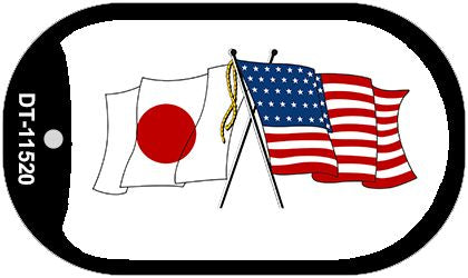 Japan / USA Flag Novelty Metal Dog Tag Necklace DT-11520