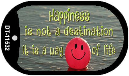 Happiness Way Of Life Ball Novelty Metal Dog Tag Necklace DT-11532