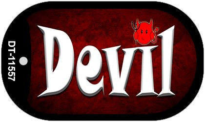 Devil Novelty Metal Dog Tag Necklace DT-11557