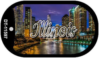 Illinois River City Lights Novelty Metal Dog Tag Necklace DT-11597