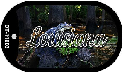 Louisiana Alligator Swamp Novelty Metal Dog Tag Necklace DT-11603