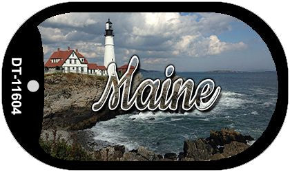 Maine Lighthouse Beach Novelty Metal Dog Tag Necklace DT-11604