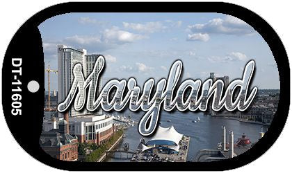 Maryland River Skyline Novelty Metal Dog Tag Necklace DT-11605