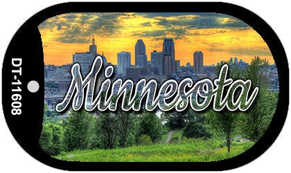 Minnesota City Skyline Sunset Novelty Metal Dog Tag Necklace DT-11608
