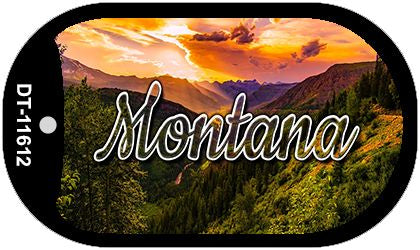 Montana Forest Sunset Novelty Metal Dog Tag Necklace DT-11612
