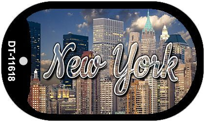 New York Lady Liberty Skyline Novelty Metal Dog Tag Necklace DT-11618