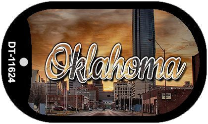 Oklahoma Sunset Skyline Novelty Metal Dog Tag Necklace DT-11624