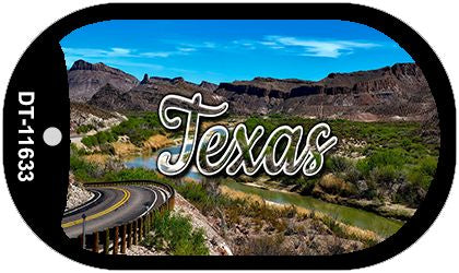 Texas Open Mountain Road Novelty Metal Dog Tag Necklace DT-11633