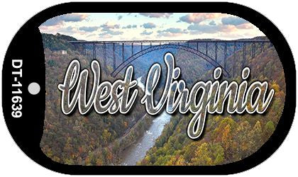 West Virginia River Bridge Novelty Metal Dog Tag Necklace DT-11639