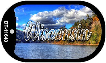 Wisconsin Colorful Lake Novelty Metal Dog Tag Necklace DT-11640