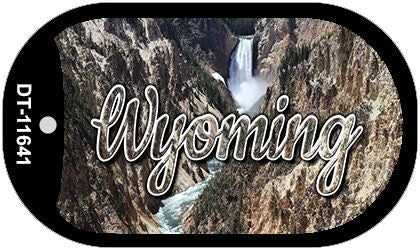 Wyoming Rocky Waterfall Novelty Metal Dog Tag Necklace DT-11641