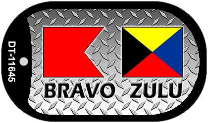 Bravo Zulu Novelty Metal Dog Tag Necklace DT-11645