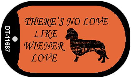 Wiener Love Novelty Metal Dog Tag Necklace DT-11687