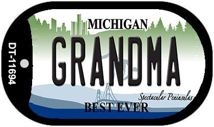 Grandma Michigan Novelty Metal Dog Tag Necklace DT-11694