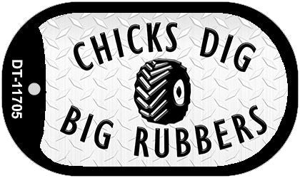 Chicks Dig Big Rubbers Novelty Metal Dog Tag Necklace DT-11705
