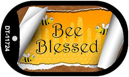 Bee Blessed Scroll Novelty Metal Dog Tag Necklace DT-11724