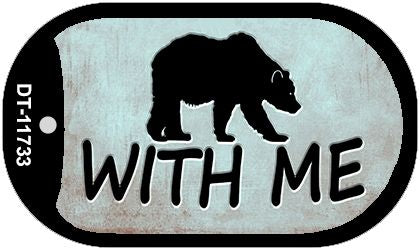 Bear With Me Novelty Metal Dog Tag Necklace DT-11733