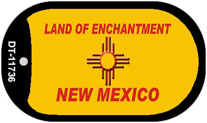 New Mexico Blank Yellow State Novelty Metal Dog Tag Necklace DT-11736