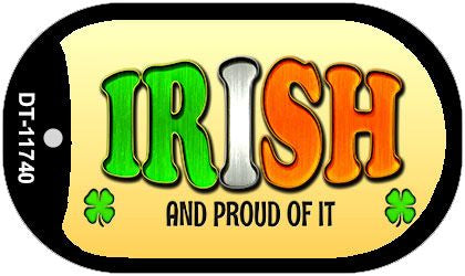 Irish and Proud Novelty Metal Dog Tag Necklace DT-11740