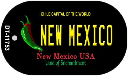 New Mexico Black New Mexico Novelty Metal Dog Tag Necklace DT-11753