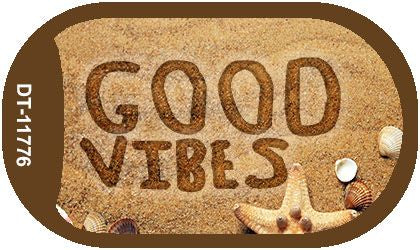 Good Vibes Novelty Metal Dog Tag Necklace DT-11776