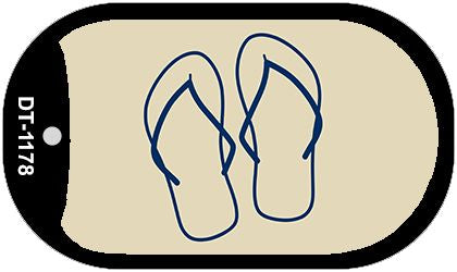 Flip Flops Novelty Metal Dog Tag Necklace DT-1178