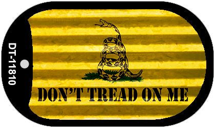 Dont Tread On Me Corrugated Novelty Metal Dog Tag Necklace DT-11810