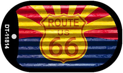 Arizona Route 66 Corrugated Novelty Metal Dog Tag Necklace DT-11814